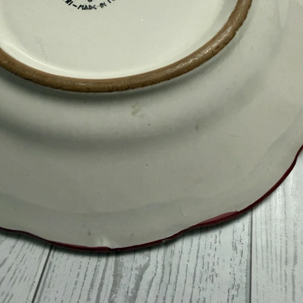 VIETRI Solimene Campagna Pig Carrot Porco Hand Painted Ceramic Salad Plate  8.5